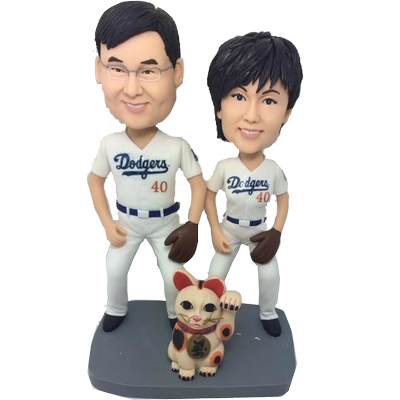 Baseball Fan Couple Bobbleheads