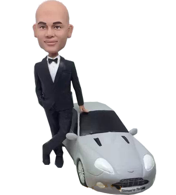 Black Suit Man and Luxury Car