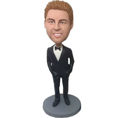 Black Suit Personalized Bobblehead