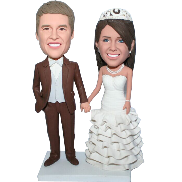 Brown Suit Wedding Bobbleheads