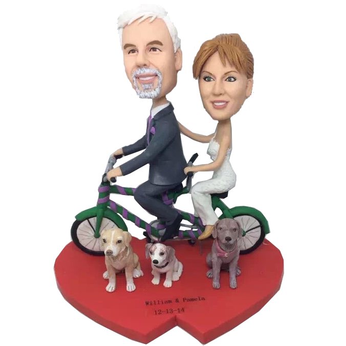 Bycicle Couple Wedding Bobbleheads