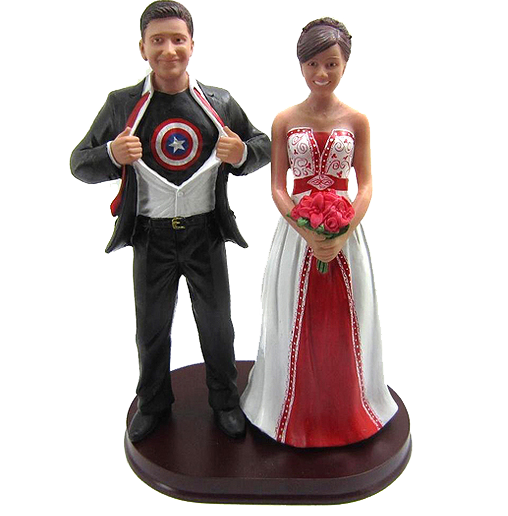 Captain America Theme Wedding Cake Topper