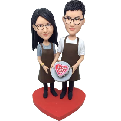 Cooking Couple Wedding Bobbleheads