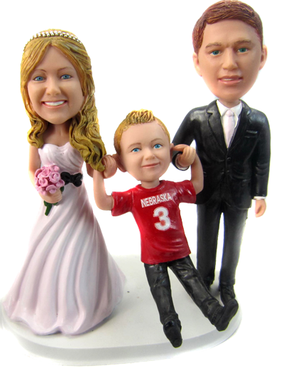 Couple and Kid Cake Topper