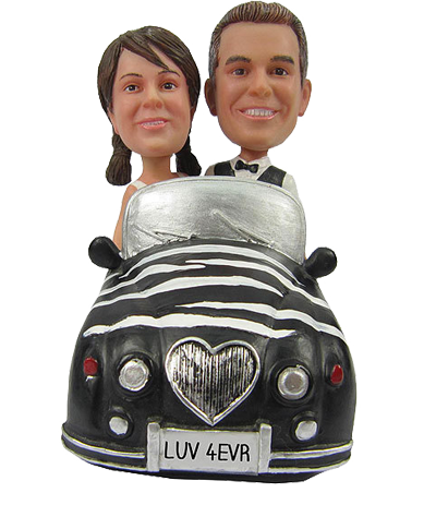 Couple in Car Cake Topper