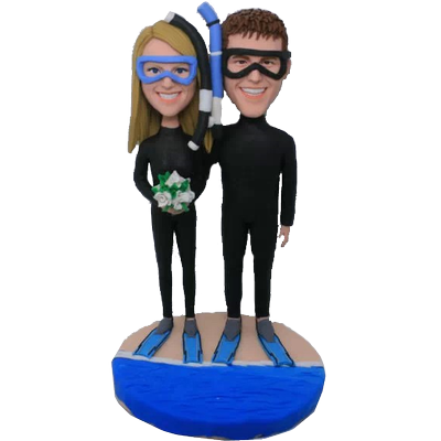Diving Wedding Bobbleheads