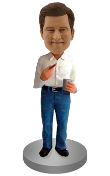 Personalised Bobble Head Man with Cigar