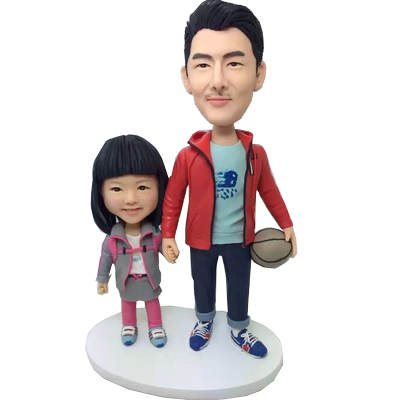 Father and Daughter Bobbleheads