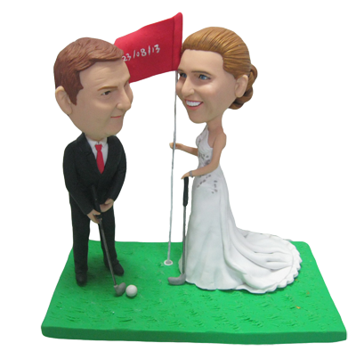 Golfing Couple Cake Toppers