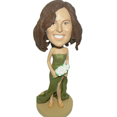 Green Dress Bridesmaid Bobblehead