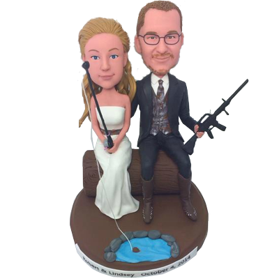 Hunting Couple Custom Bobbles