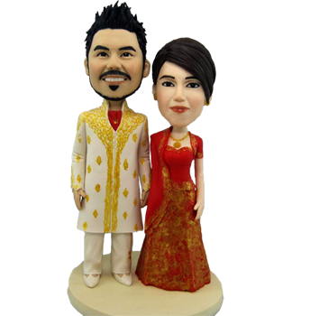 Indian Couple Wedding Cake Topper
