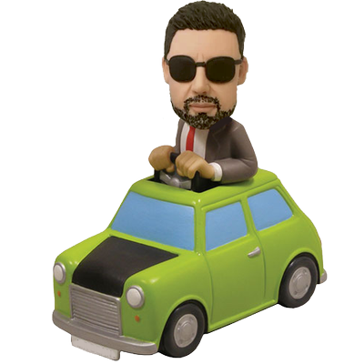 Man in Green Car Custom Bobblehead