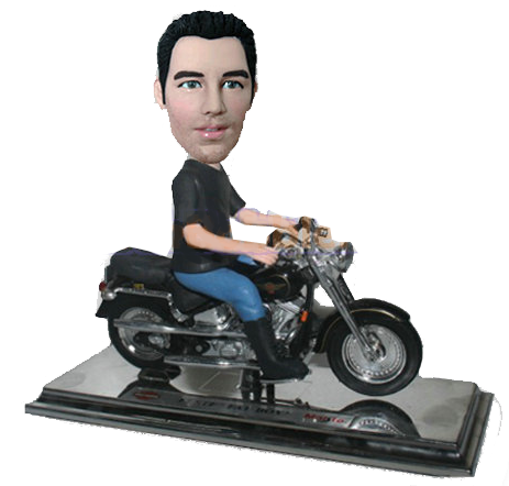 Man on Harley Davidson Bobblehead
