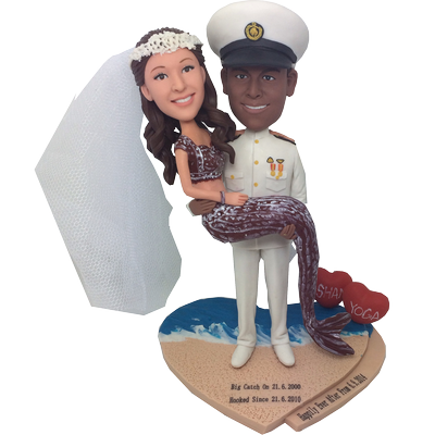 Marine and Mermaid Wedding Bobbleheads