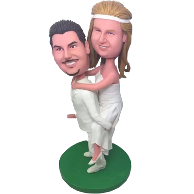 Piggybacking Wedding Cake Topper
