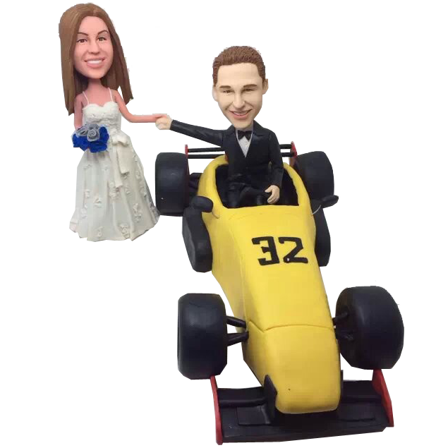 Racing Car Couple Bobbleheads