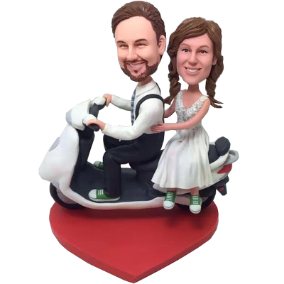 Scooter Couple Wedding Bobbleheads