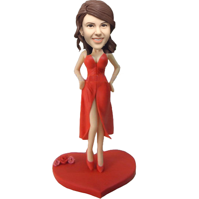 Sexy Girl in Slip Dress Bobbble Head