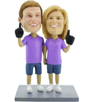 Sport Fans Couple Cake Topper