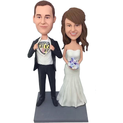 Super Football Fan Wedding Cake Topper