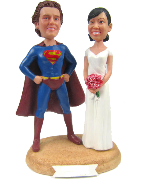 Superman Theme Wedding Cake Topper