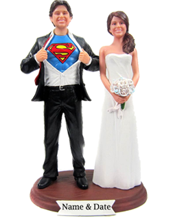 Superman Wedding Cake Topper Bobbleheads