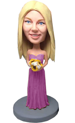 Violet Dress Bridesmaid Bobblehead