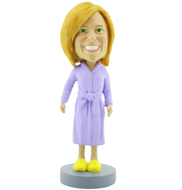 Woman in Bathrobe Bobblehead