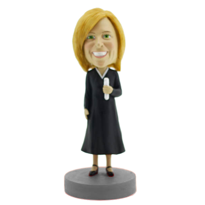 Woman in Graduation Gown Bobblehead