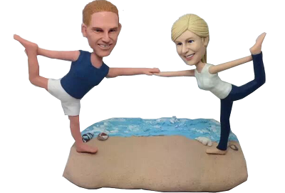 Yoga Couple Wedding Cake Topper
