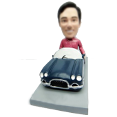 Bobble Man With Blue Car 