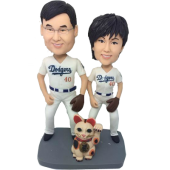 Baseball Fan Couple Bobbleheads