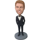 Black Suit Personalized Bobblehead