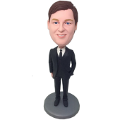 Black Tie Groomsman Bobble Head