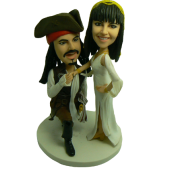 Caribbean Pirate Wedding Cake Toppers