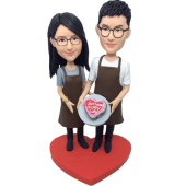 Cooking Couple Wedding Bobbleheads