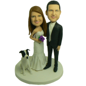 Couple With Pet Cake Topper