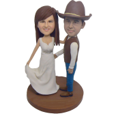 Cowboy Wedding Cake Toppers