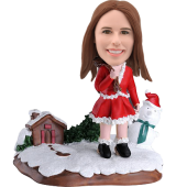 Custom Bobblehead Chirstmas Lady