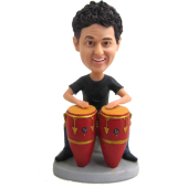 Custom Bobblehead Conga Drums Player