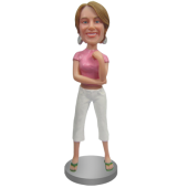 Custom Bobblehead in Crop Shirt and Capris