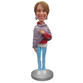 Custom Bobblehead In Poncho and Jeans