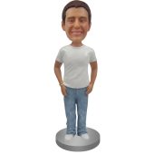 Custom Bobblehead in Shirt and Jeans