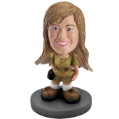 Customized bobblehead Woman adventurer