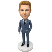 Dark Grey Suit Groomsman Bobblehead