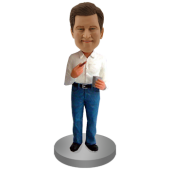 Personalised Bobble Head Man with Cigar