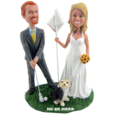 Golfing Bride and Groom Bobbleheads