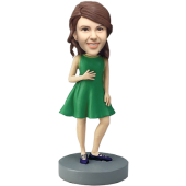 Green Dress Bridesmaid Bobble Head