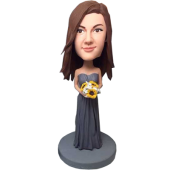 Grey Dress Bridesmaid Bobblehead